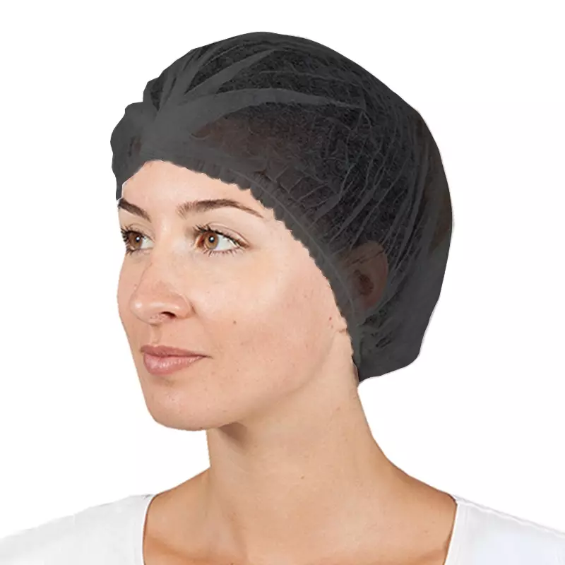 Hycare disposable spiral hairnets non-woven polypropylene black 53 cm