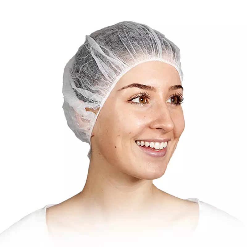 Hycare disposable haarnet roundcap 53 cm non-woven polypropyleen wit