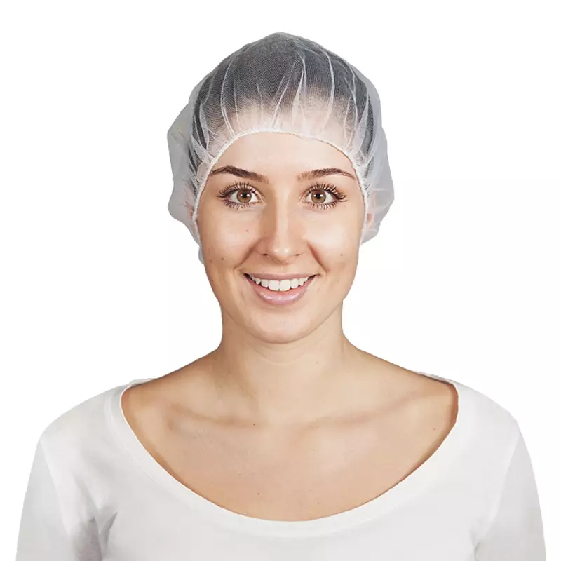 Hycare disposable haarnet 60 cm roundcap extra fijn nylon micromaas wit