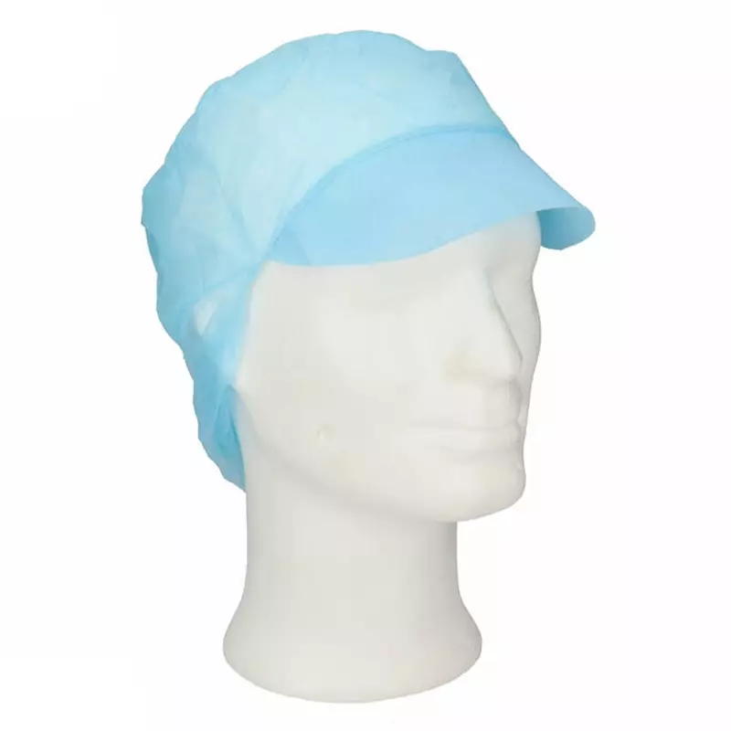 Disposable hairnet snood with flap non-woven polypropylene blue size L