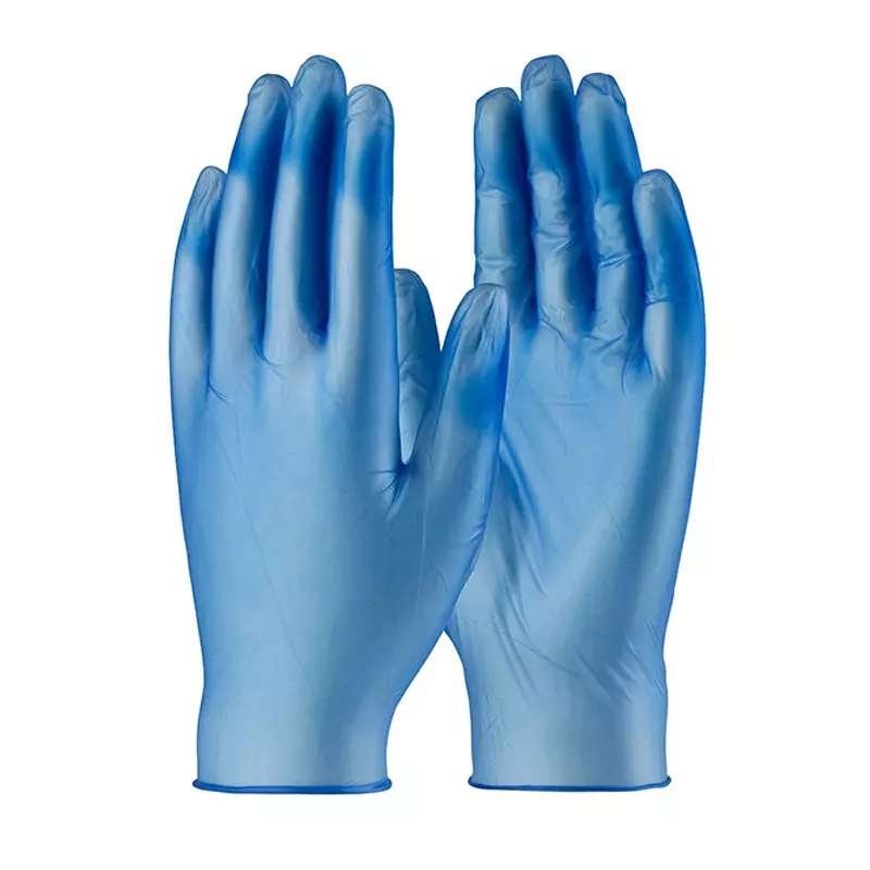 Gants jetables en vinyle Hycare, sans poudre, bleus, taille S