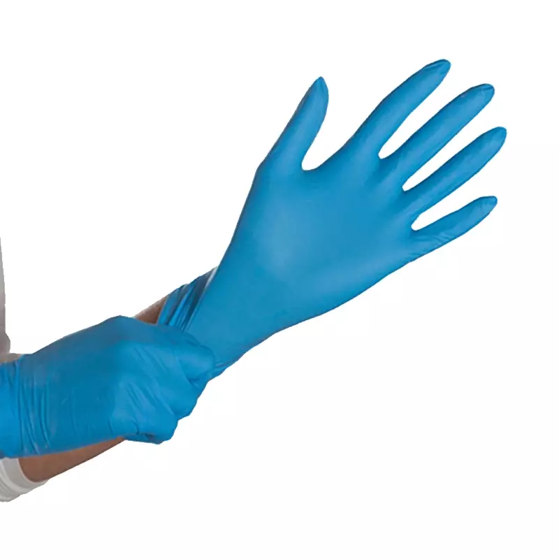 Gant jetable Hycare en nitrile non poudré, 240 mm, bleu, taille L