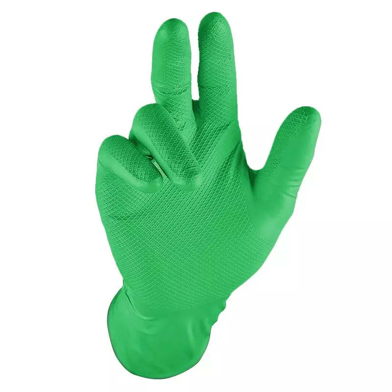 Gant jetable en nitrile Grippaz 306GR résistant aux produits chimiques, 300 mm, vert, taille 7
