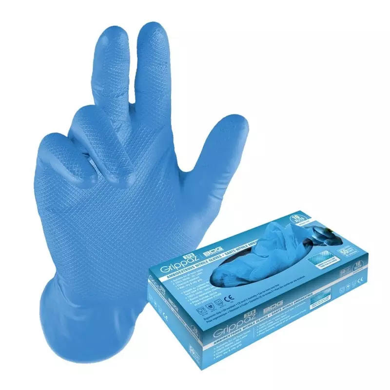 Gant jetable en nitrile Grippaz 306GR résistant aux produits chimiques, 300 mm, vert, taille 7