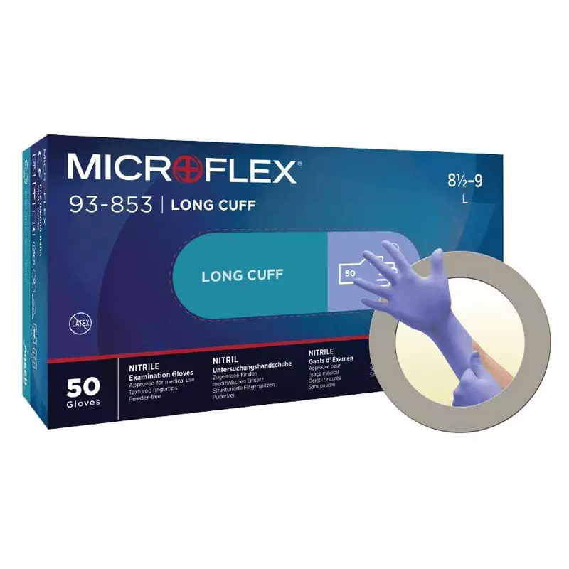 Ansell Microflex 93-853 disposable handschoen nitril chemiebestendig maat 8,5-9