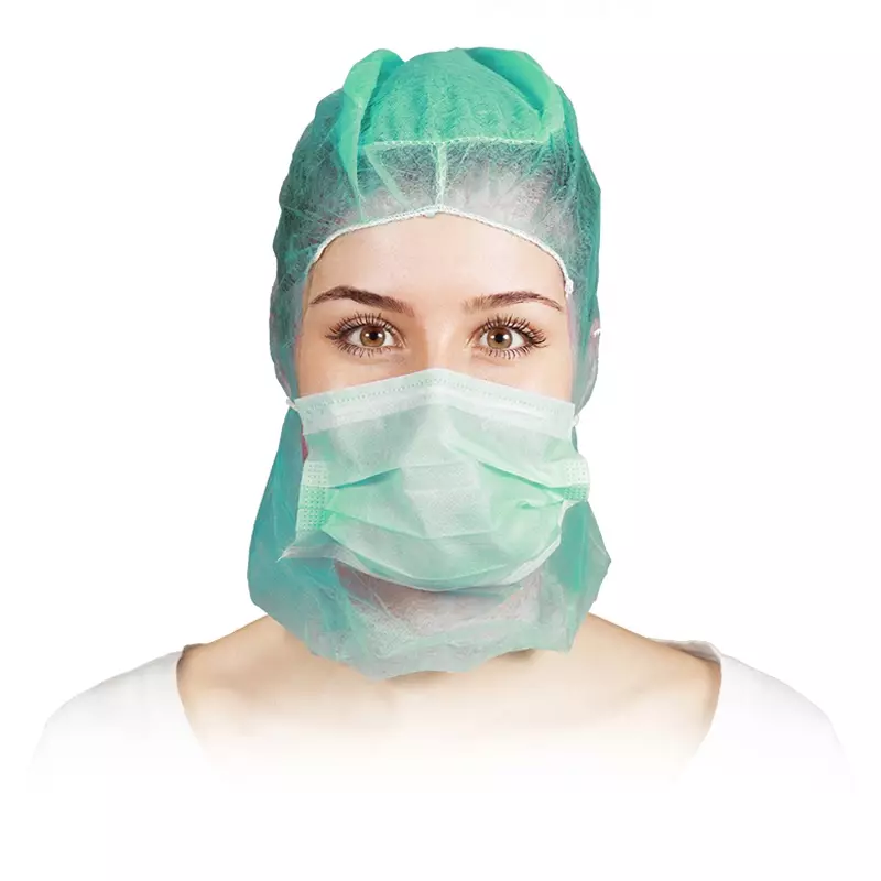 Hycare disposable Astrocap 2-layer face mask non-woven polypropylene green