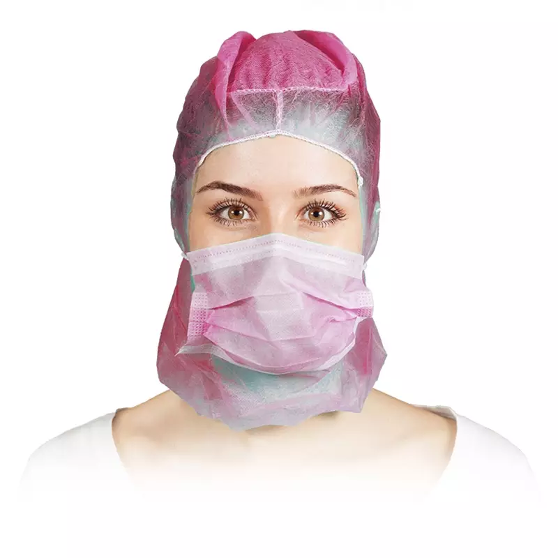 Masque facial jetable Hycare Astrocap à 2 couches en polypropylène non tissé rose