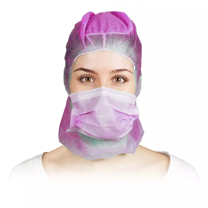 Hycare disposable Astrocap 2-layer face mask non-woven polypropylene purple