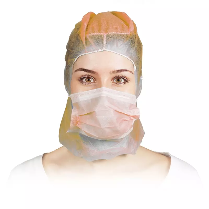 Hycare disposable Astrocap 2-layer face mask non-woven polypropylene orange