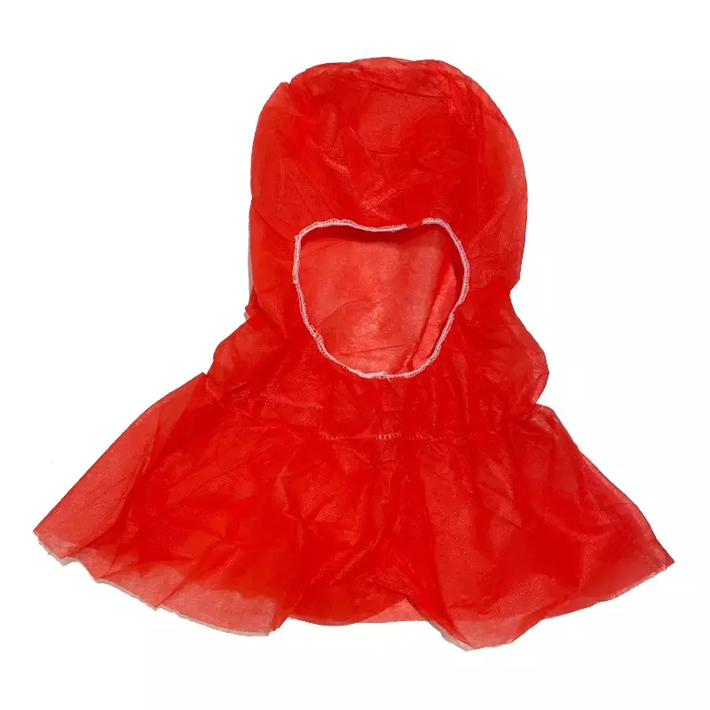 Disposable hood long neck non-woven astrocap polypropylene red