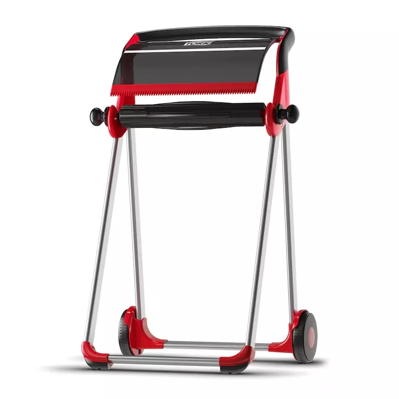 Distributeur de rouleau de nettoyage mobile sur pied Tork 652008 M1 rouge/fumé