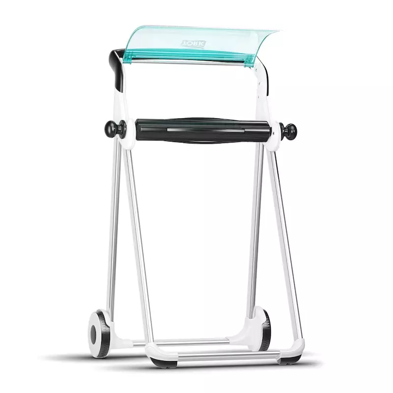 Tork 652000 mobile floor stand cleaning roll dispenser M1 white/turquoise
