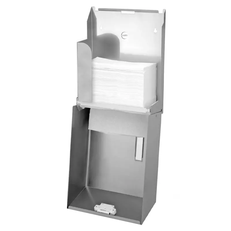 Distributeur de serviettes pliables Ophardt SanTRAL HSU 31 E ST en acier inoxydable, pliage en Z
