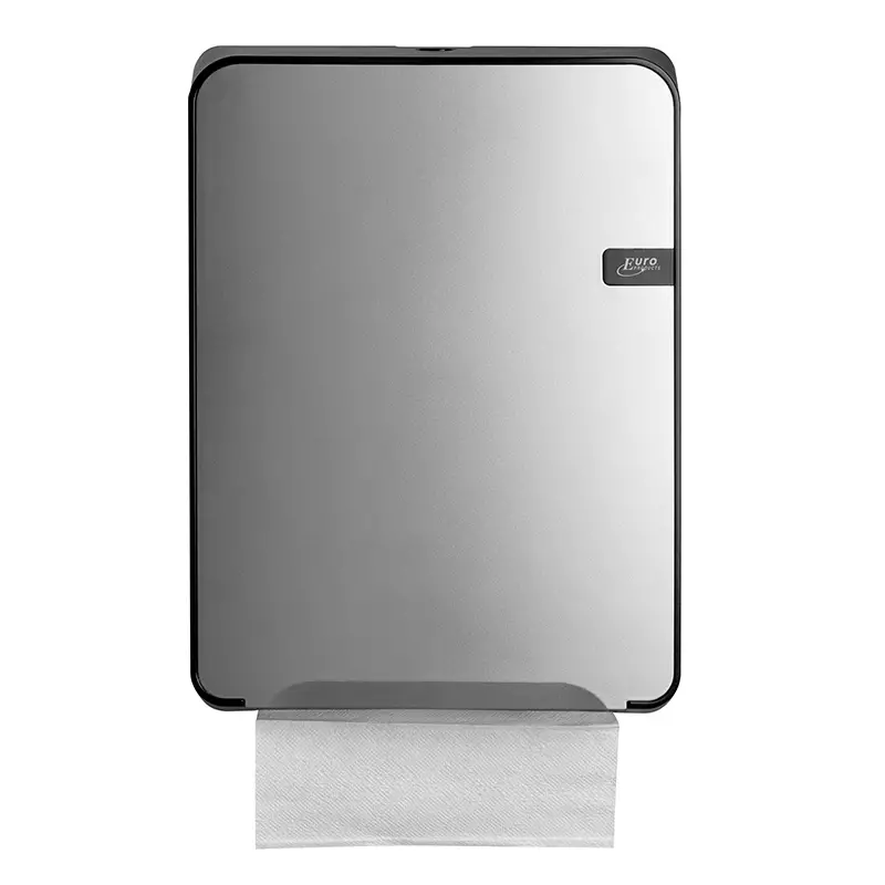 Euro Products Quartz Silver towel dispenser multifold and C-fold
