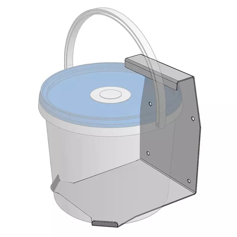 Support mural en acier inoxydable pour seau PAL de 8 litres