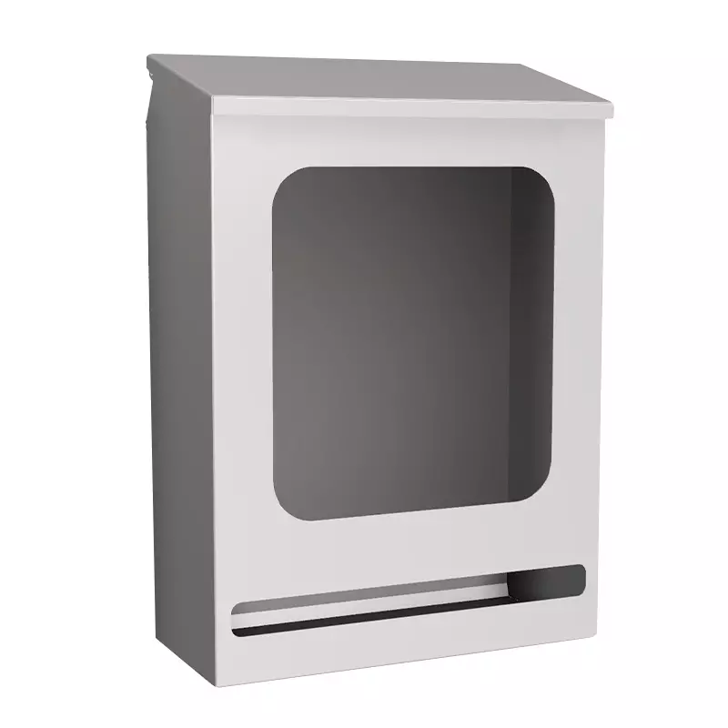 Stainless steel dispenser with viewing window for disposable hairnets