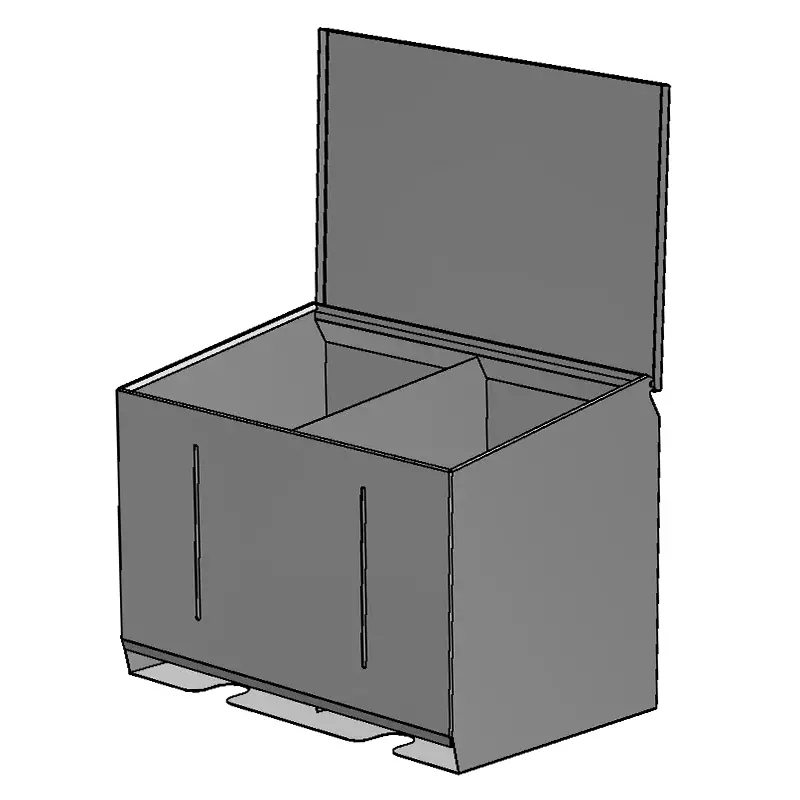 Dispenser RVS dubbel 608x399x450 mm t.b.v. disposables