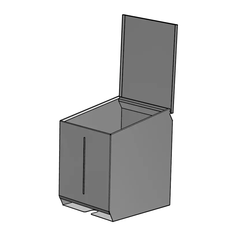 Dispenser RVS enkel 35 mm sleuf 320x400x450 mm t.b.v. disposables