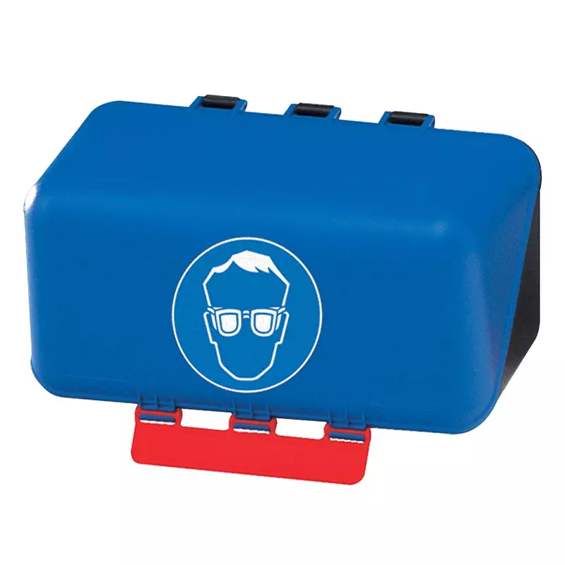 Boîte de rangement pour lunettes de sécurité Brady, petit modèle 236 x 120 x 120 mm, bleue