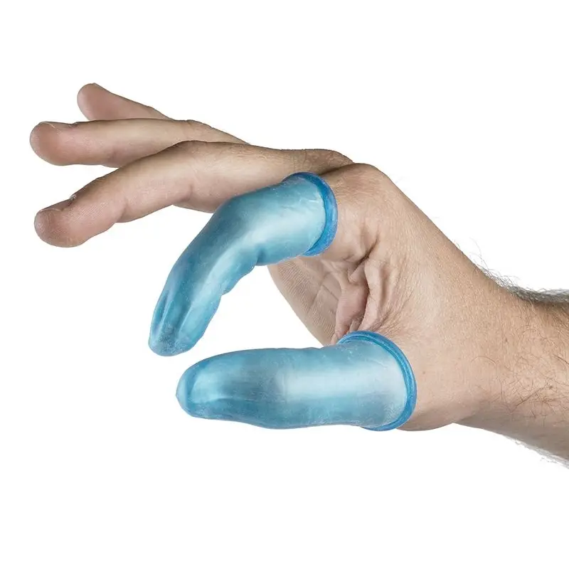Detectaplast Bobbie vingercondooms rubber ø19x76 mm blauw