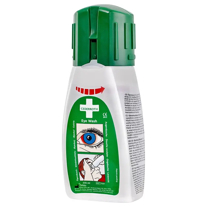 Cederroth 7221 eye wash in pocket-sized rinsing bottle sterile 235 ml