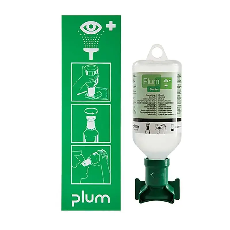 Plum 4611 eye wash station with sterile sodium chloride eye wash bottle 500 ml