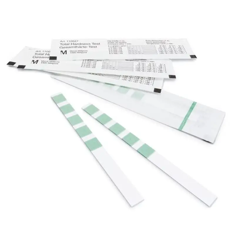 Bandelettes de test de dureté totale MQuant 5-25 °dH / 6-31 °e / 9-45 °fH