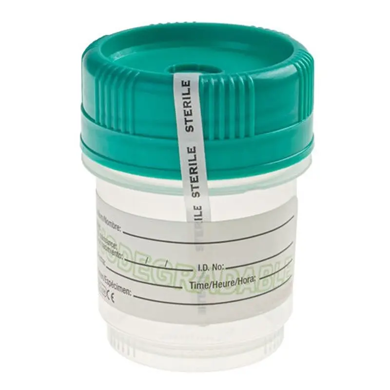 Pot d'échantillon stérile en PP avec bouchon à vis Ø58x78 mm 120 ml transparent
