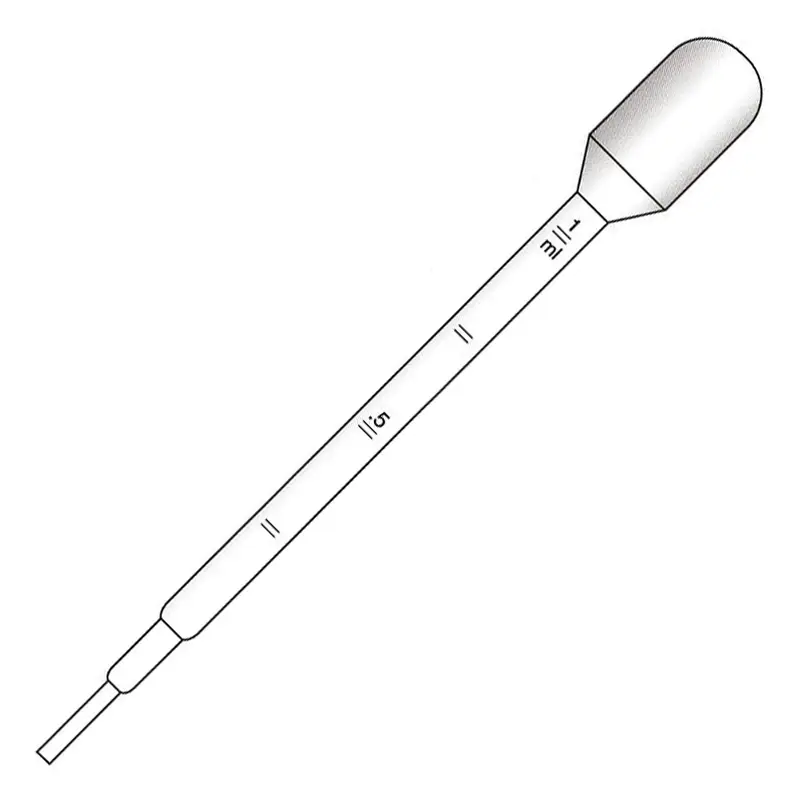 Pipettes Pasteur non stériles, 140 mm, volume de remplissage 2,2 ml, graduation 0,25 ml