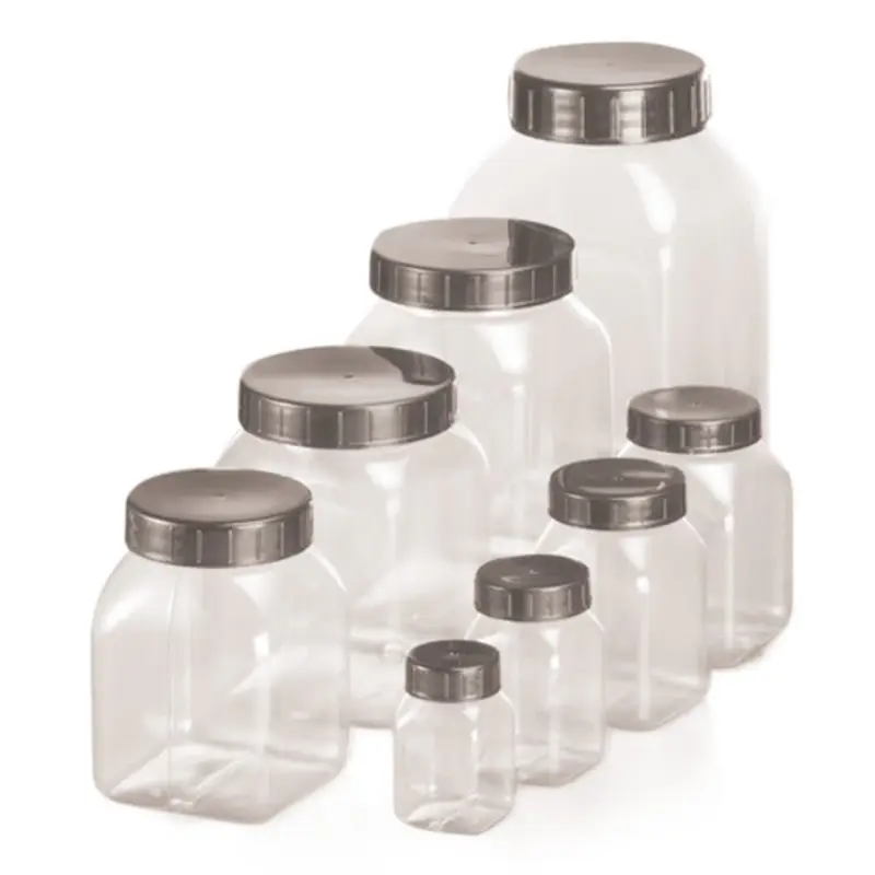 Sample jar wide neck PVC with screw cap 300 ml transparent