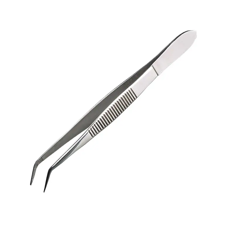 Bürkle pincet RVS gebogen scherp 13 cm