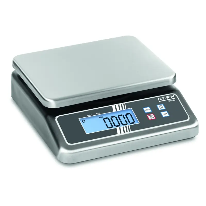 Balance de table Kern FOB-NL en acier inoxydable, double plage de mesure de 5 à 7,5 kg