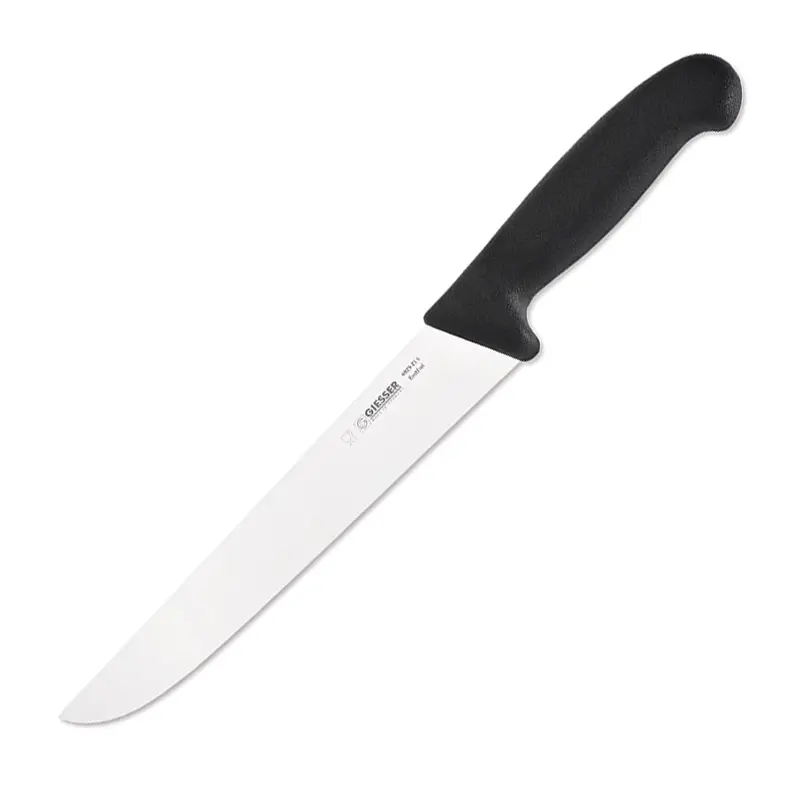 Couteau de boucher Giesser 4025, lame de 21 cm, noir