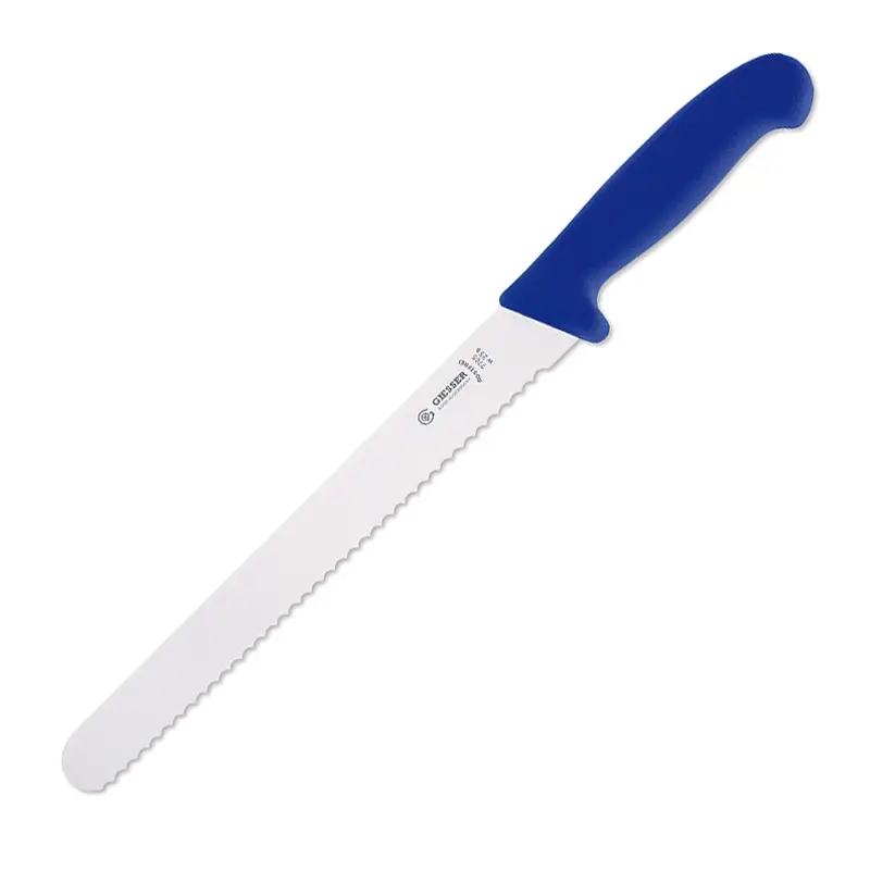 Vleeswaren mes gekarteld Giesser 7705 w lemmet 25 cm blauw