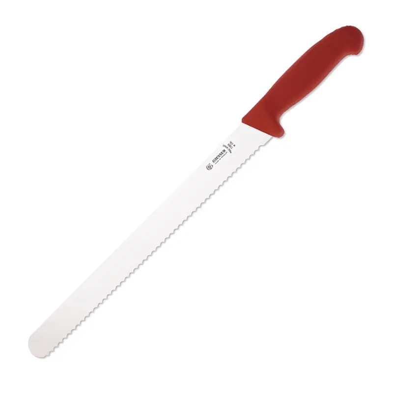 Vleeswaren mes gekarteld Giesser 7705 w lemmet 31 cm rood