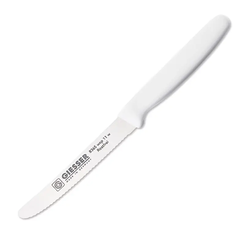 Couteau universel dentelé Giesser 8365 WSP, lame de 11 cm, blanc
