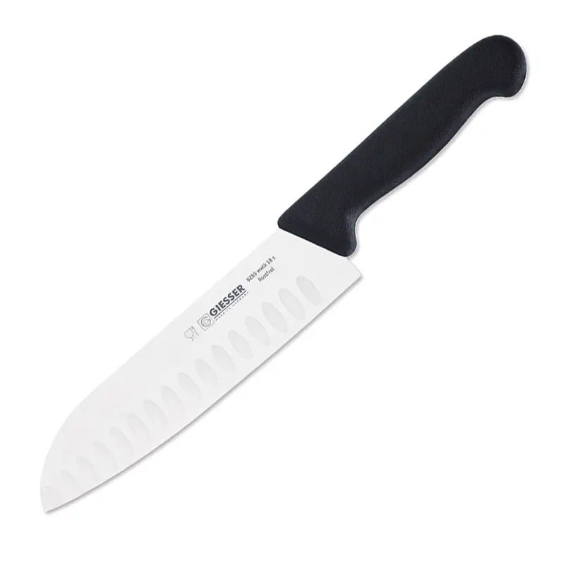 Chef's knife Santoku notches Giesser 8269 wwlk blade 18 cm black