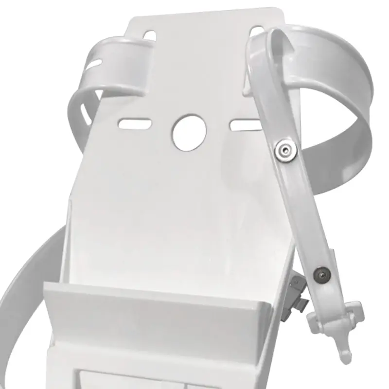 Porte-couteaux en plastique blanc pour 2 à 3 couteaux, avec sangle.