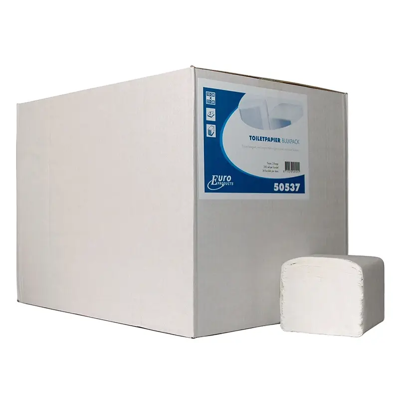 Papier toilette Euro Products éco-cellulose 2 plis, blanc, en vrac