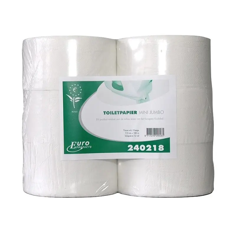 Papier toilette Euro Products Mini Jumbo 2 plis recyclé 720 feuilles blanc