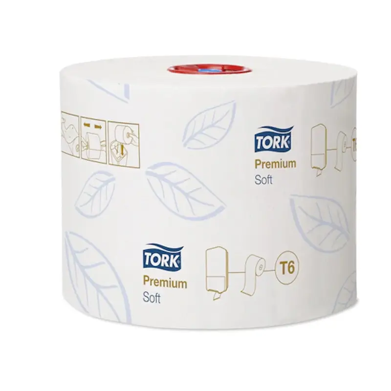 Papier toilette doux Tork, format moyen, 2 plis, T6 Premium blanc