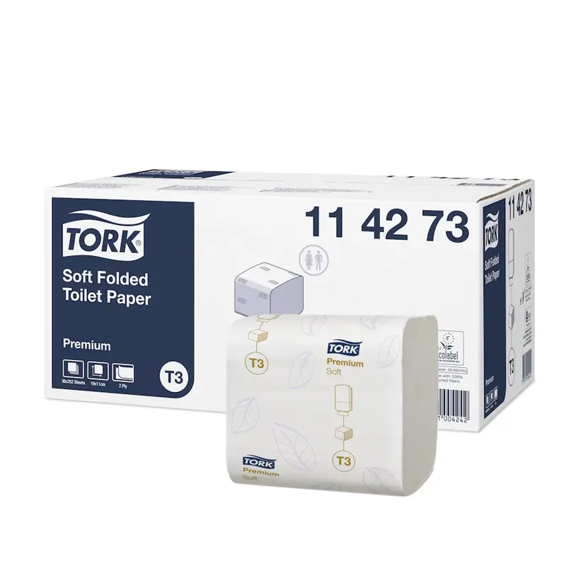 Tork zacht gevouwen toiletpapier 2-laags premium T3 wit