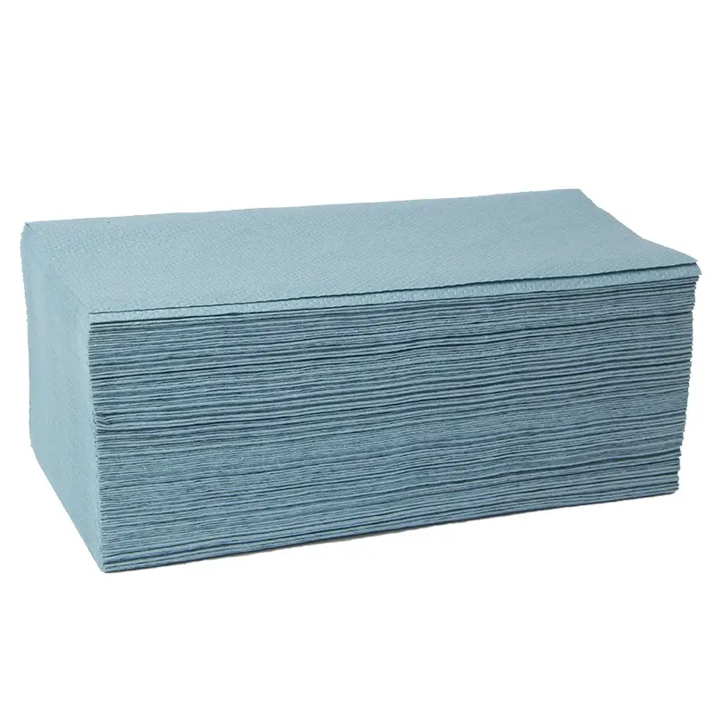 Euro Products handdoekpapier Z-vouw recycled 1-laags 230x250 mm blauw