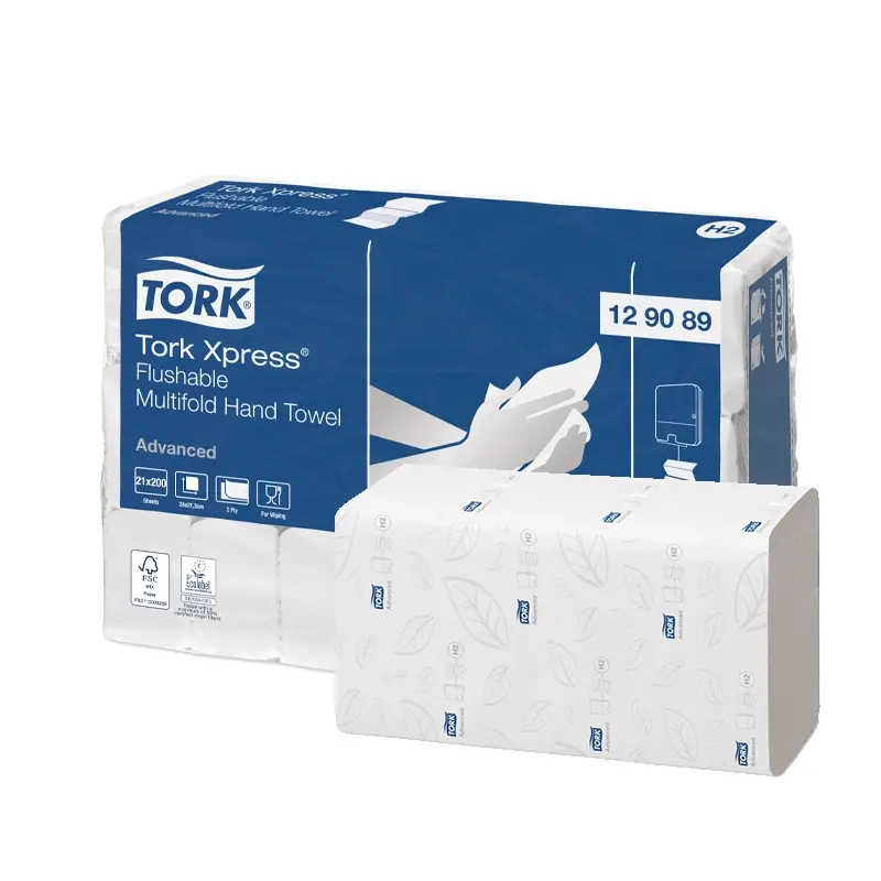 Papier essuie-tout Tork Xpress Multifold 2 couches soluble H2 blanc