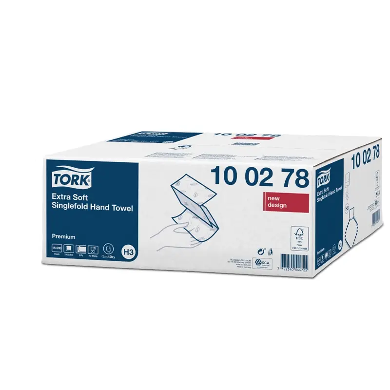 Essuie-tout Tork extra doux 2 plis en Z H3 blanc