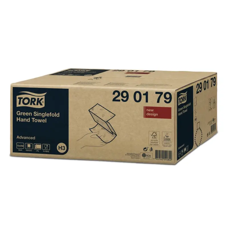 Essuie-tout verts Tork Z-fold Advanced H3 à 2 plis