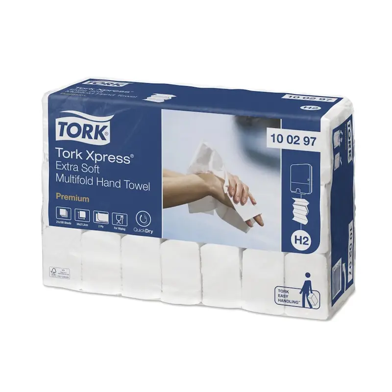 Essuie-tout Tork Xpress extra doux, pliables, 2 plis, blancs