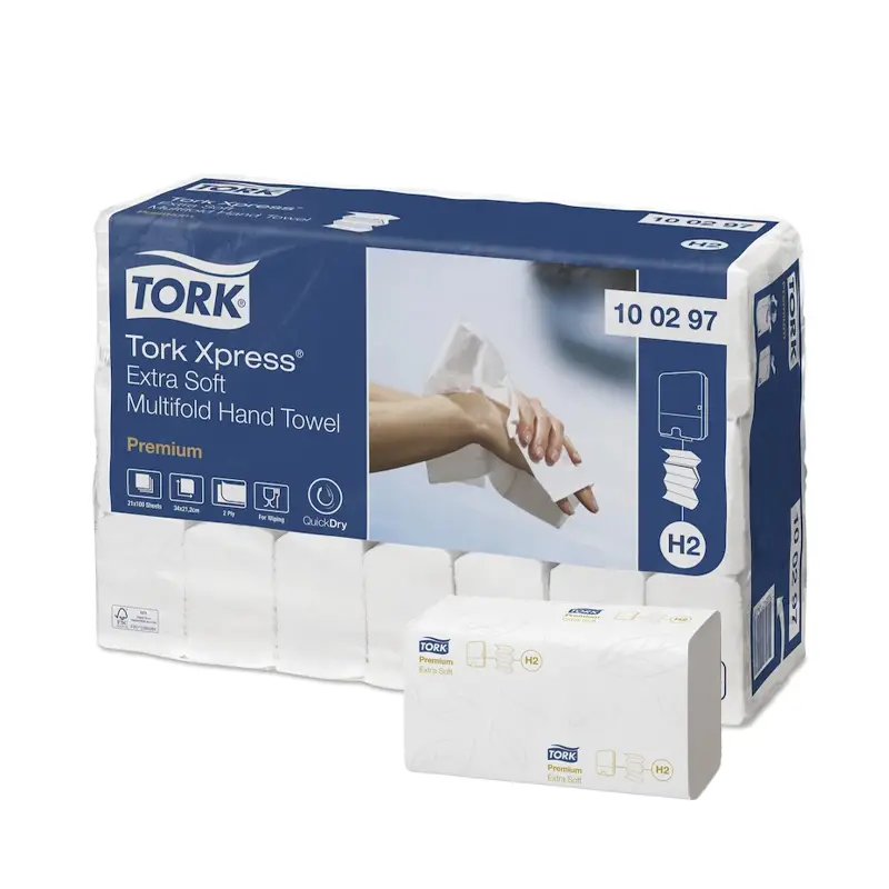 Essuie-tout Tork Xpress extra doux, pliables, 2 plis, blancs