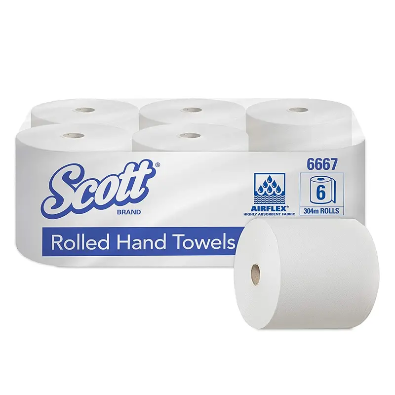 Kimberly-Clark Scott 6667 handdoekrol 1-laags 304 meter wit