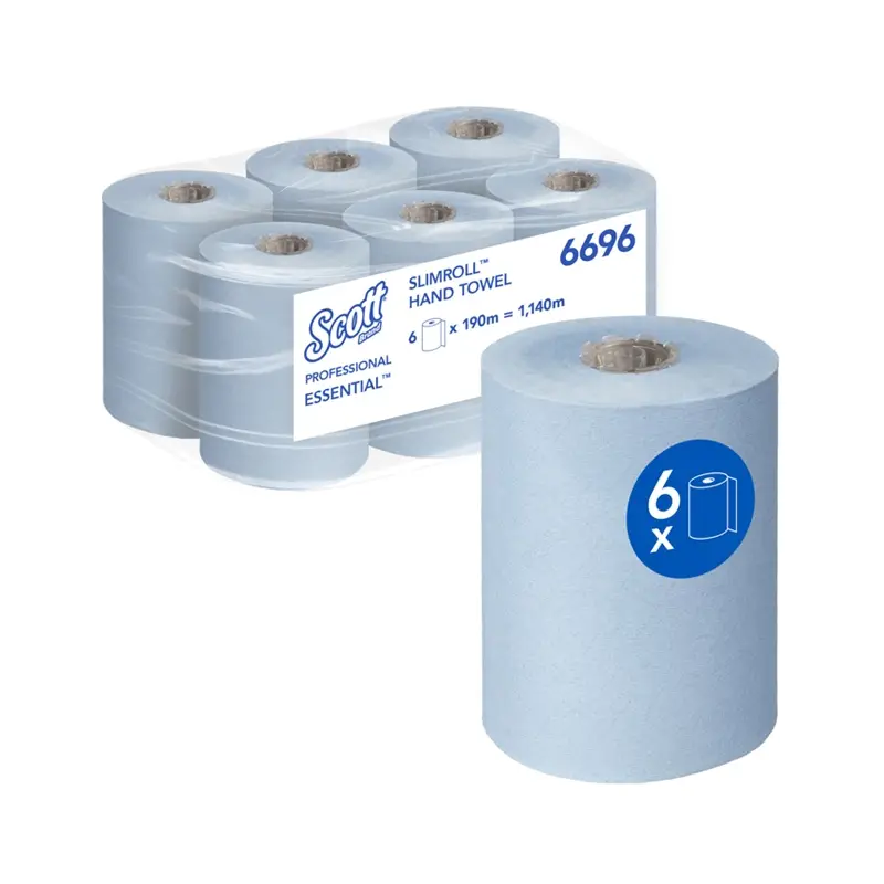 Rouleau d'essuie-tout Kimberly-Clark Scott 6696, 1 pli, 190 mètres, bleu